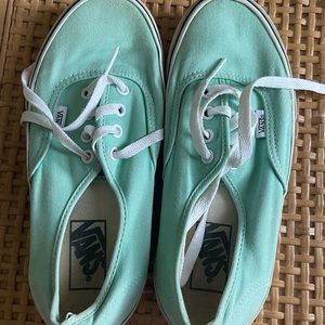 Womens mint colored vans gently used!